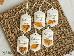 Hochzeits-Sojawachstablette Dankeschön Favor Geschenkwachs Tablet mit Orangenscheiben, Boho Hochzeit Raumspray, Duftende Dankeschön Dekoration, Babyparty Favor Geschenk, Rustikale Hochzeitsfavoriten Idee