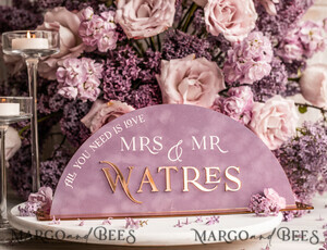 Velvet table Numbers and Decor Dusty Rose Golden Acrylic Top Table Mr & Mrs signs with stand, Mauve Velvet gold Table Sign, Acrylic Lillac Top Table  sign, Purple Golden Wedding Table Decor