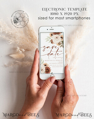 digitale Einladung Smartphone Save the Date Editable Vorlage, Bild Save the Date Evite Vorlage, Personalisierte Digitale Save the Date. Smartphone Elektronische Save the Date