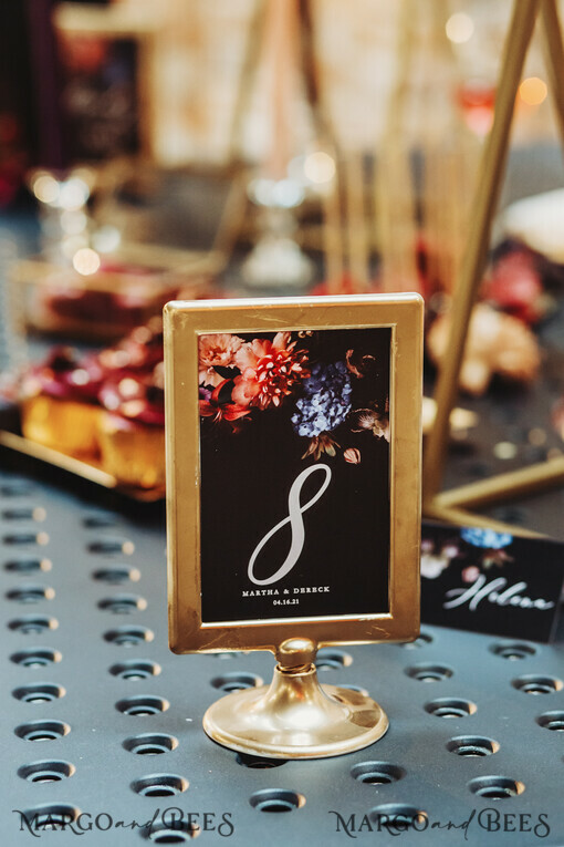 TABLE DECOR SIGNS romantic Minimalist Black Wedding Table Number, Bohemian Candy Bar Sign, Romantic Floral Table Numbers, Elegant Black Wedding Decor, Black and White Menu Table Number