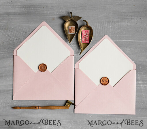 WEDDING INVITATIONS Velvet Envelopes  Blush Pink Handmade envelopes with Liner for invitations, handmade Craft Envelopes fo Wedding cards