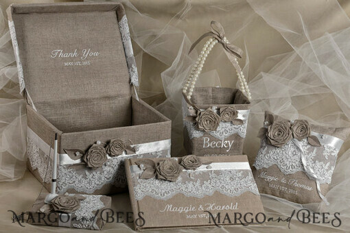 WEDDING GUEST BOOKS Rustic Burlap Linen PhotoBook Preonalised wedding Guestbook, Burlap Vintage Wedding Album Rustic Linen Photo Booth Book