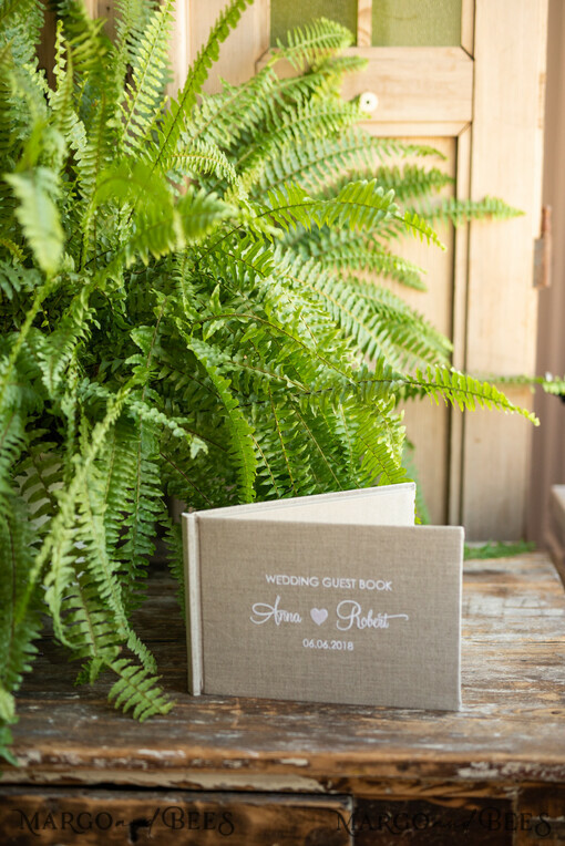 WEDDING GUEST BOOKS Rustic Burlap Linen PhotoBook Custom Wedding Guestbook, Vintage Rustic Instant Photo Book Boho Burlap Instax Wedding Photo Guestbook