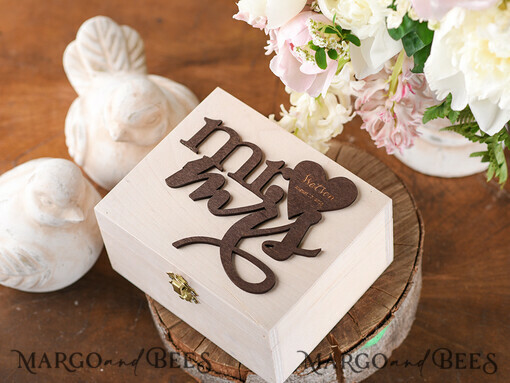RING BEARER BOXES & PILLOWS Epoxy Wedding rings Box Personalised wedding box his and hers, wooden wedding ring box  • rustic ring bearer box • real flowers in resin luxury ring box