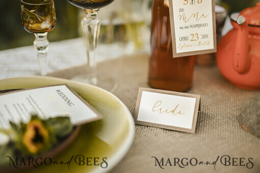 PLACE CARDS / TABLE CARDS Rustic Eco Wedding Place cards Minimalist Eco Wedding Place Cards, Rustic Name Tags, Simple Romantic Wedding Name Tags, Sunflower Wedding Stationery, Custom Text Wedding Place Cards