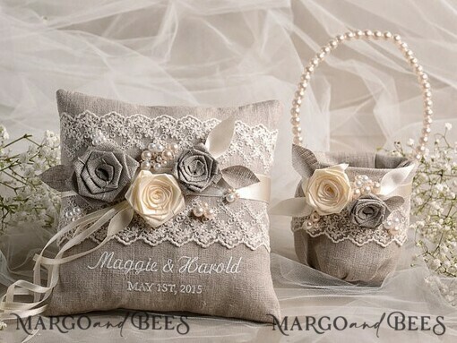 BASKET, PILLOWS & SHOES shabby chic basket