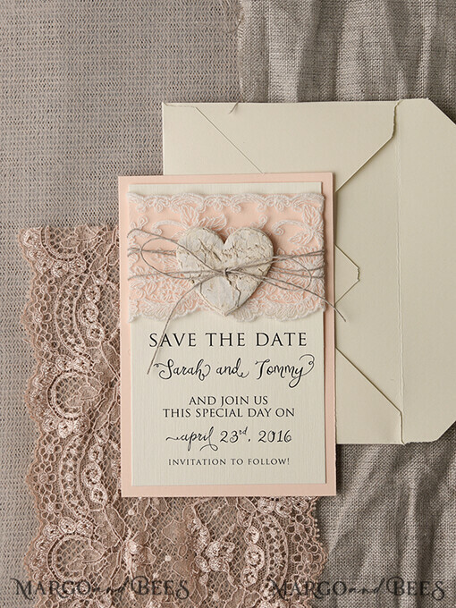 SAVE THE DATES rustic Personalised Save the Date, eco