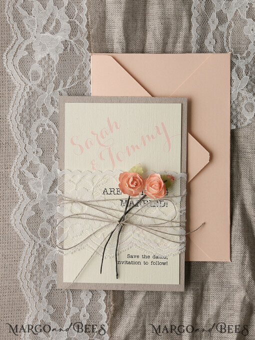 SAVE THE DATES rustic Save the date customized set, rustic