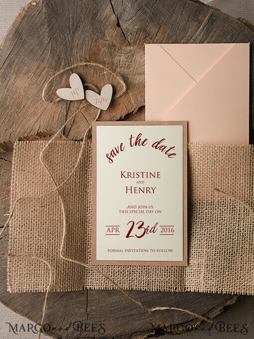 SAVE THE DATES rustic Unique Save the Date, vintage