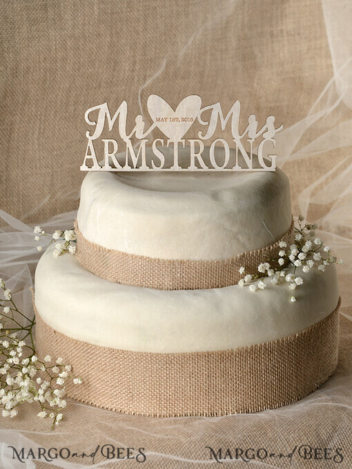 CAKE TOPPER RUSTIC wedding cake topper, wooden