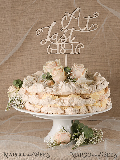 CAKE TOPPER RUSTIC wedding cake topper, wooden