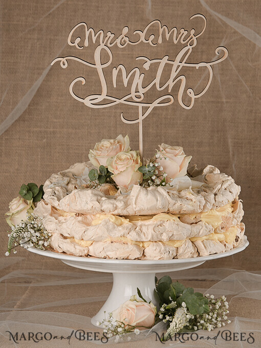 CAKE TOPPER RUSTIKAL  
 Hochzeitstorte Topper, aus Holz