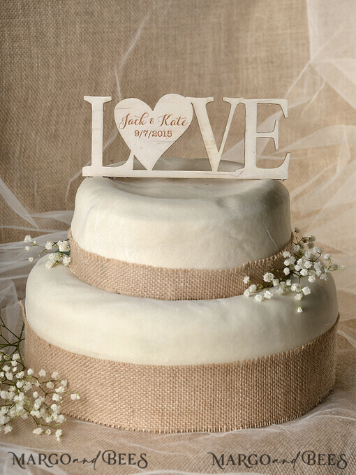 CAKE TOPPER RUSTIC wedding cake topper, vintage
