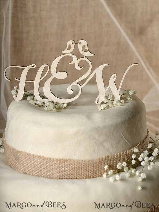 CAKE TOPPER RUSTIC wedding cake topper, wooden