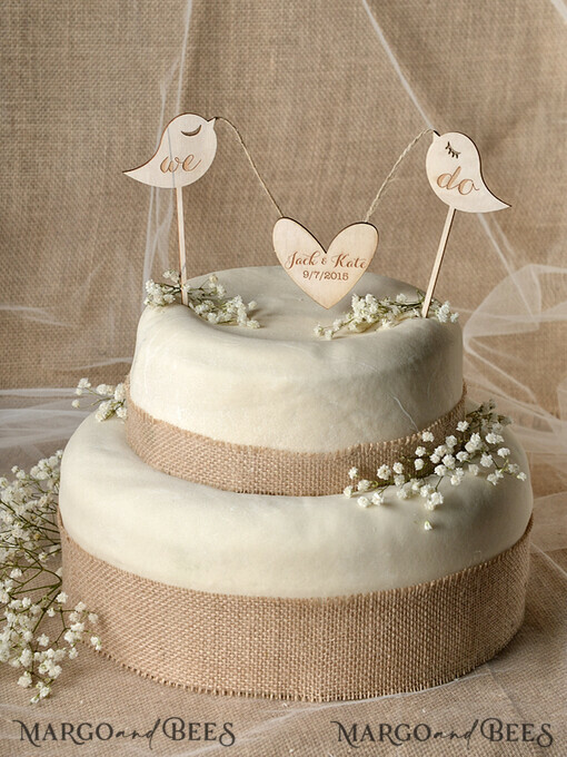 CAKE TOPPER RUSTIC cake topper, wooden