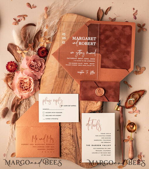 WEDDING INVITATIONS Elegant Invites Classic Cards Velvet Modern Wedding invitations Acrylic, elegant Acrylic wedding invitations • Romantic Minimalist Wedding Invites • Luxury  Fall wedding Stationery