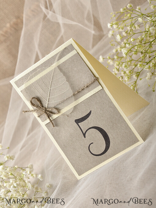 TABLE DECOR SIGNS Wood Eco Rustic Table numbers Rustic Wedding Table Numbers with Natural Burlap Twine, Barn Wedding Table Cards, Romantic Personalized Cards with Leaf decor, Simple Rustic Wedding Table Signs
