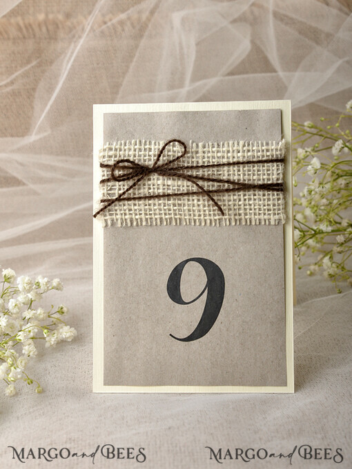 TABLE DECOR SIGNS Wood Eco Rustic Table numbers Rustic Wedding Table Numbers with Twine, Barn Wedding Table Cards, Elegant Eco Romantic Personalized Cards, Handmade Rustic Wedding Table Sign with Burlap Decor
