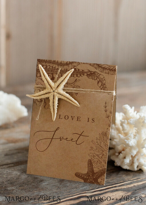 TABLE DECOR SIGNS Beach/marine/ Destionation Wedding Theme Romantic Sea Ocean Wedding Table Numbers, Destination Table Numbers with Burlap Twine and Starfish, Marine Table Cards, Beach Wedding Table Décor, Editable Text
