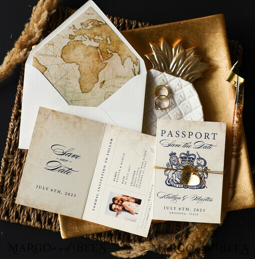 SAVE THE DATES beach travel magnets Personalised Passport Save the Date Card, Travel Wedding Save The Dates , Wedding Destination Save The Date Cards