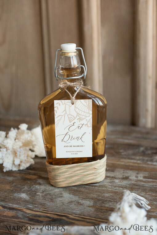 DRINKS LABELS BEACH Custom drink wine label card beach wedding