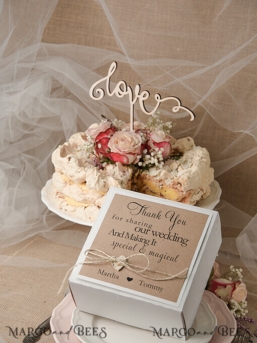 CAKE BOX RUSTIC customised favour Boxes