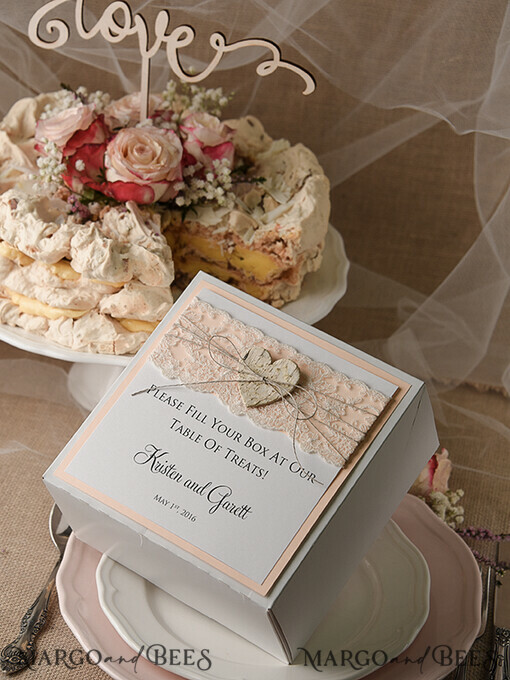 CAKE BOX RUSTIC wedding cake boxes
