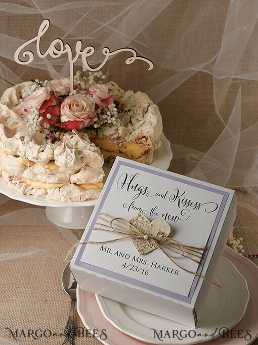 CAKE BOX RUSTIC customised favour Boxes