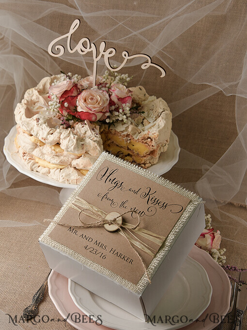 CAKE BOX RUSTIC customised favour Boxes