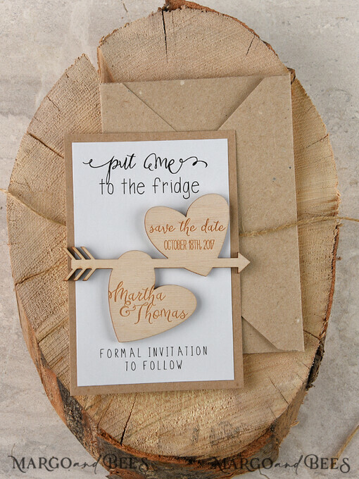 SAVE THE DATES rustic boho magnets Unique Save the Date, Fridge Magnet