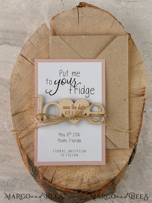 SAVE THE DATES rustic boho magnets Save the date handmade cards, Rustic Heart magnet