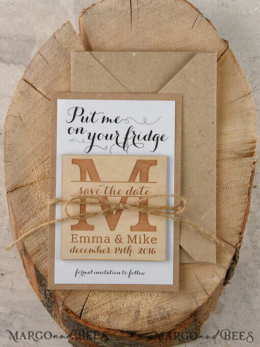 SAVE THE DATES rustic boho magnets Custom Save the Date, Personalised Rustic magnets