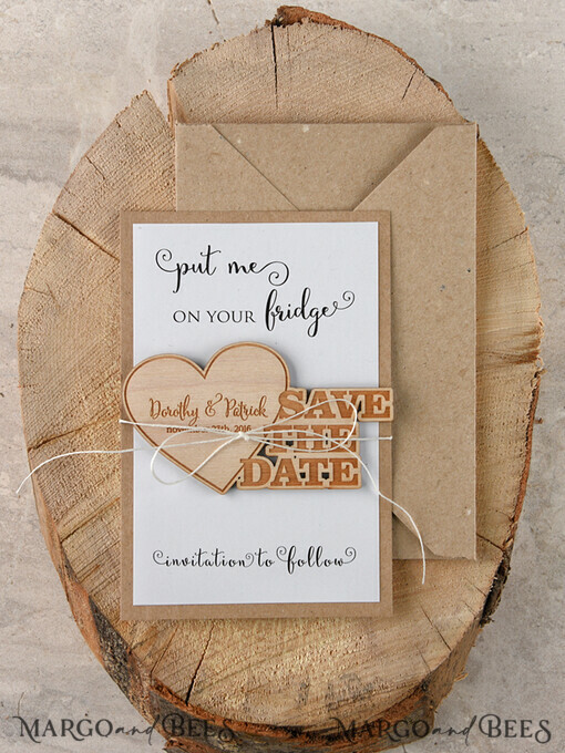 SAVE THE DATES rustic boho magnets Beautiful Save the Date card, Personalised Rustic magnet