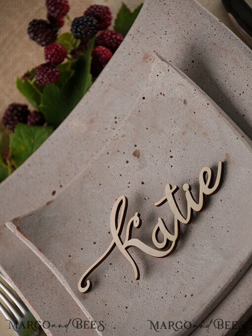 PLACE CARDS / TABLE CARDS Acrylic Gold Clear / Wood 3D Custom Wedding 3D Wood Place Sign, Rustic Name Wooden Escort Sign, Boho Laser Cut Name Sign, Laser Cut Guest Names Wedding Sign, Place Cards For Wedding Guests