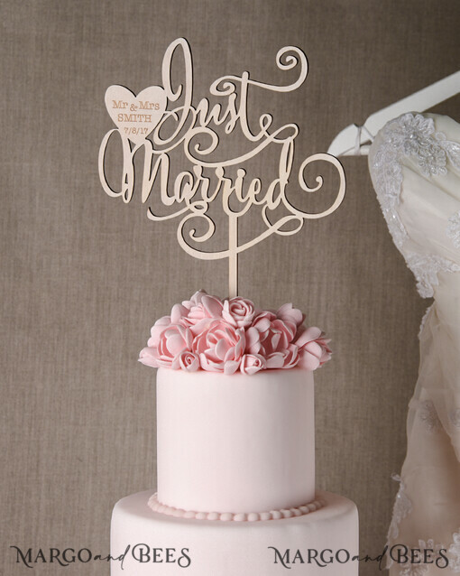 CAKE TOPPER wood cake topper, lasercut wooden cake topper