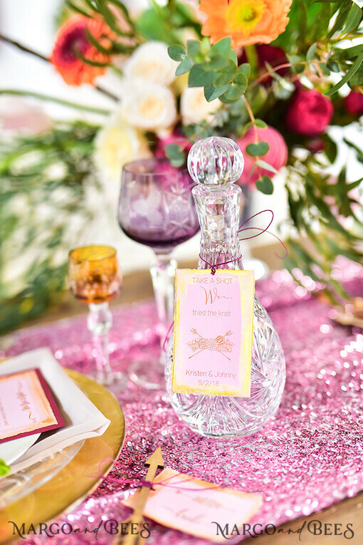 DRINKS LABELS glitter wine label