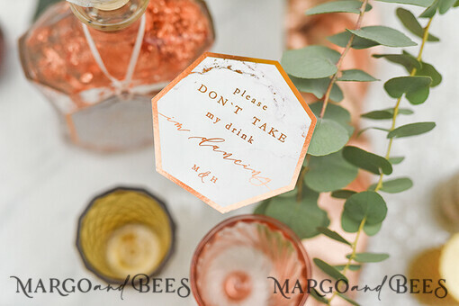 DRINKS LABELS glitter drink labels