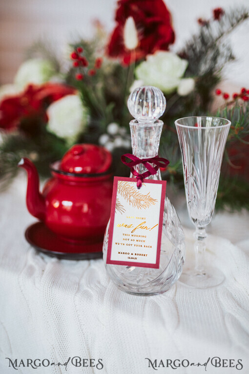 DRINKS LABELS Glitzer Hochzeits-Trinketikett mit goldenem Glitzer