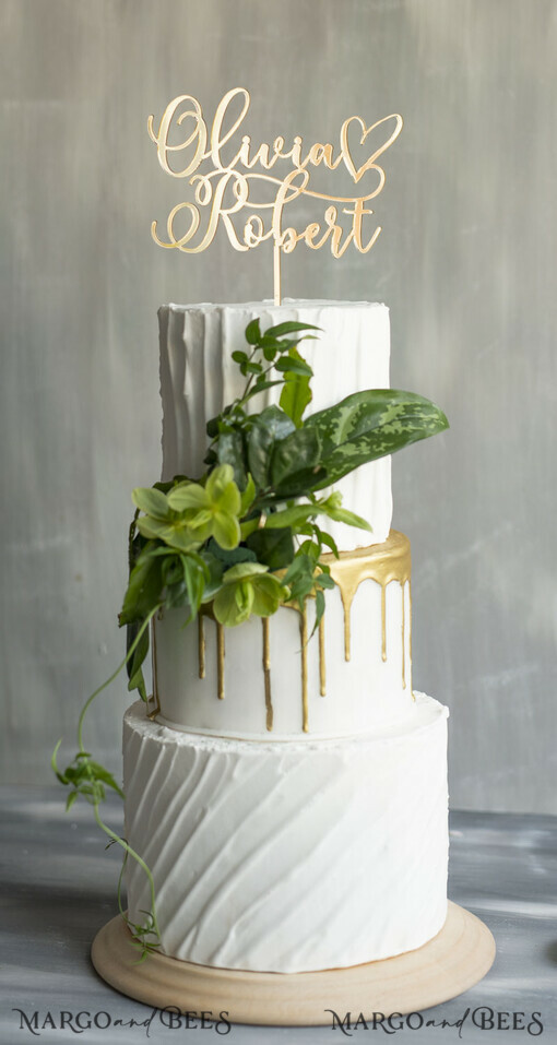 CAKE TOPPER gold topper, elegant cake topper