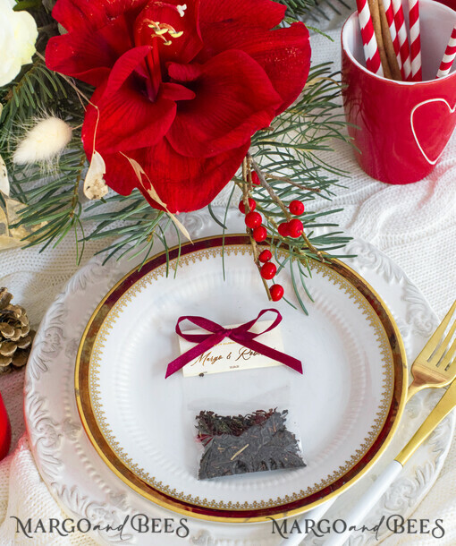WEDDING FAVORS Hochzeitsgeschenk Tee Beutel Hochzeitsgeschenk Teebeutel personalisiert mit Schleife