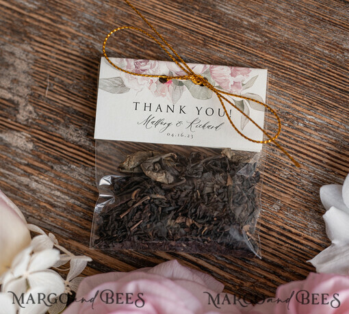 WEDDING FAVORS Hochzeitsgeschenk Tee Beutel Hochzeitsgeschenkideen, personalisierte Teebeutel, Hochzeitsgeschenkideen, Tee-Kaffeebeutel, elegante Hochzeitsgeschenkkarten, Dankeschön-Teebeutel.