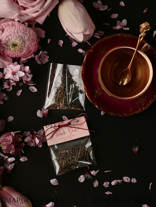 WEDDING FAVORS Hochzeitsgeschenk Tee Beutel Hochzeitsgeschenke Ideen, Personalisierte Teebeutel, Elegante Blumen Hochzeitsgastgeschenke