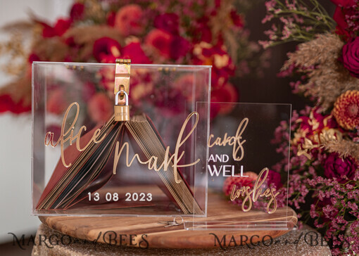 CARD BOXES acrylic Cards box Elegant Clear wedding Set  acrylic card box with Lock and sign cards & gifts, Personalized Wedding Card Box, Clear Card Box, Wedding Card Box with Lid, Wedding Money Box, Wedding Card Holder