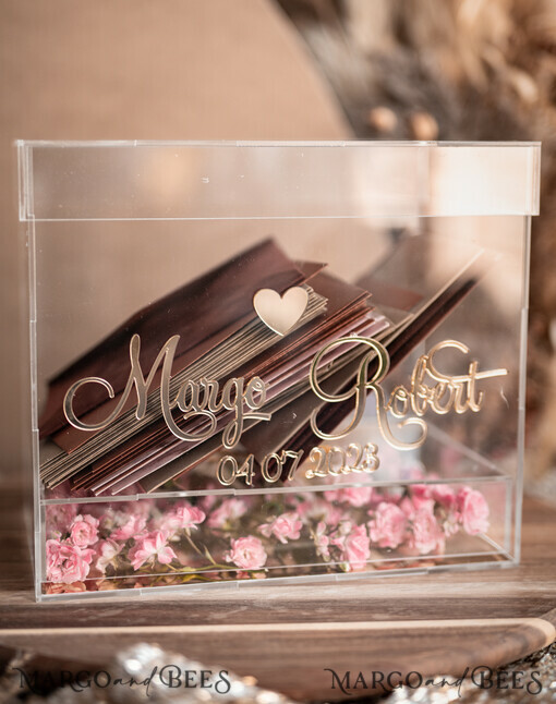 CARD BOXES acrylic Cards box Elegant Clear wedding wishing well acrylic money gift card box with shelf for flowers, Personalized Wedding Card Box, Acrylic Card Box, Wedding Card Box with Lid, Wedding Money Box, Wedding Card Box