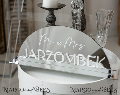 TABLE DECOR SIGNS Acrylic table decor Numbers Silver Acrylic Top Table Mr & Mrs signs with stand, Silver Mirror gold Table Sign, Silver Top Table  sign, Luxury Wedding Table Decor, SvS