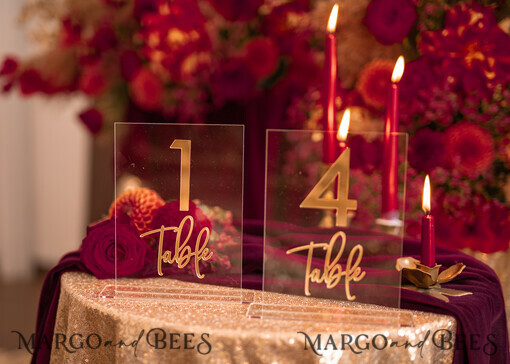 TABLE DECOR SIGNS Acrylic table decor Numbers Acrylic Table Numbers, Clear Acrylic And Gold Sign, Gold Plexi Table Numbers, Luxury Wedding Table Decor, Wedding Signage Golden Mirror Table Numbers