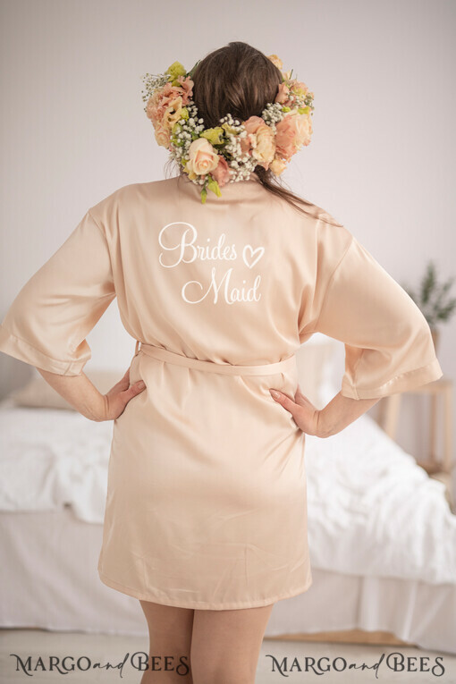 BRIDESMAID/BEST MAN BOX WEDDING ROBE  Satin wedding robe for maid of honor, cute present idea for bridesmaid, Bridesmaid Maid of Honor wedding robe