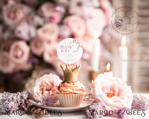 TEMPLETT Hochzeitsdrucksachen Boho Runde Favoriten Tag Vorlage, Runde Favoriten Tag Vorlage, Rustikale Editierbare Dankeschön Tag, Druckbare Hochzeitsgeschenk Tags, Party Dusch Tags, WMin1