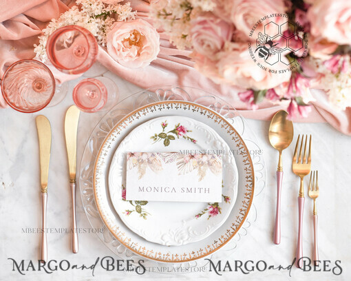 TEMPLETT wedding stationery Rustic escort card template, TENTED Place Cards editable, Instant download Modern place cards, Garden escort cards Printable, WPam5