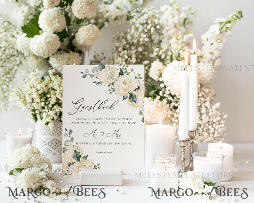 TEMPLETT wedding signs Green Guestbook Wedding Sign template, Instant download Greenery Wedding Guest book Sign, Guestbook Printable, Minimalist Sign, WRoses55
